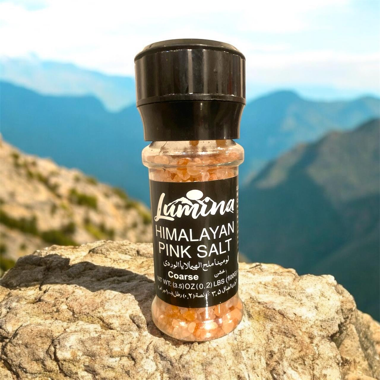 Lumina Himalayan Pink Salt Coarse Small Glass Grinder - 0.22 lbs (100g)