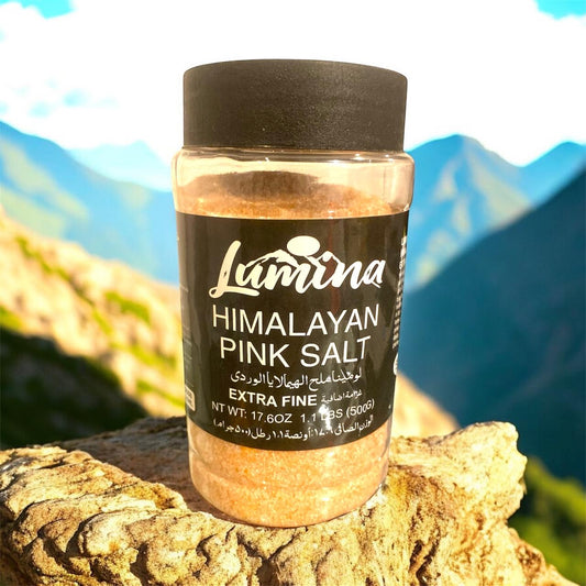 Lumina Himalayan Pink Salt Extra Fine Plastic jar - 1.1 lbs (500g)
